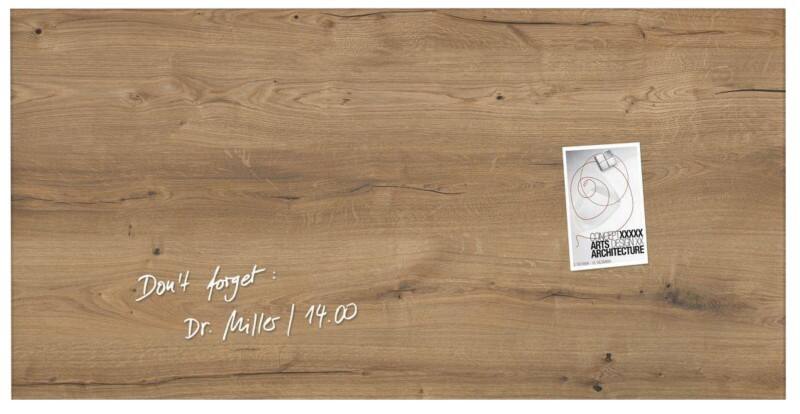 Sigel Artvertum Glastafel Wandmontiert Magnetisch Einseitig 91 (B) x 46 (H) cm Braun