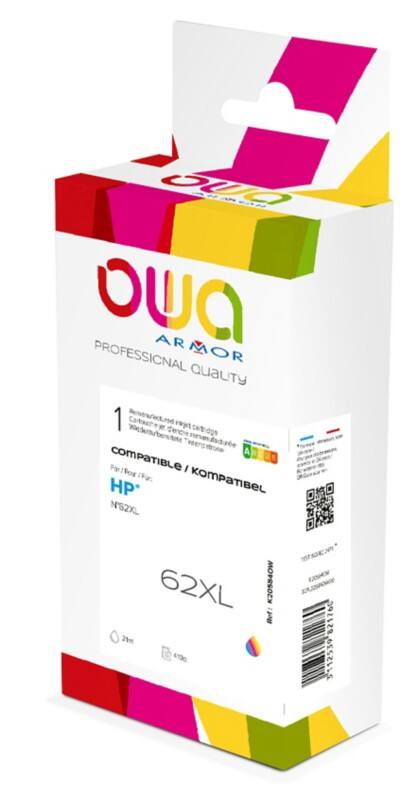 OWA 62XL Kompatibel HP Tintenpatrone K20584OW Cyan, Magenta, Gelb 3 Stück
