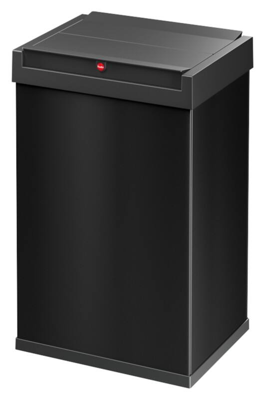 Hailo Big-Box Swing L Abfalleimer mit Schwingdeckel 35 L Schwarz Kunststoff, Stahl