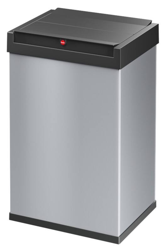 Hailo Big-Box Swing L Abfalleimer mit Schwingdeckel 35 L Silber Kunststoff, Stahl