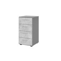 Hammerbacher Schrank V924S4/G/M/BS Graphit, Beton 40 x 42 x 74,6 cm