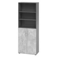 Hammerbacher Schrank V968T3/G/M/BS Graphit, Beton 80 x 42 x 215,4 cm