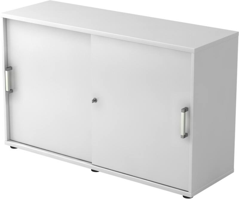 Hammerbacher Schiebetürenschrank Spanplatte 1 Fachboden abschließbar 1.200 x 400 x 748 mm Weiß
