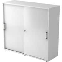 Hammerbacher Schiebetürenschrank Spanplatte 2 Fachböden abschließbar 1.200 x 400 x 1.100 mm Weiß