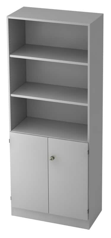 Hammerbacher Future Schrank Melaminharzbeschichtete Spanplatte 2 Fachböden 800 x 420 x 2.004 mm Grau