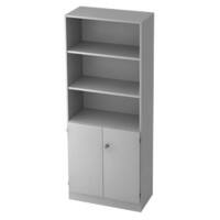 Hammerbacher Future Schrank Melaminharzbeschichtete Spanplatte 2 Fachböden 800 x 420 x 2.004 mm Grau