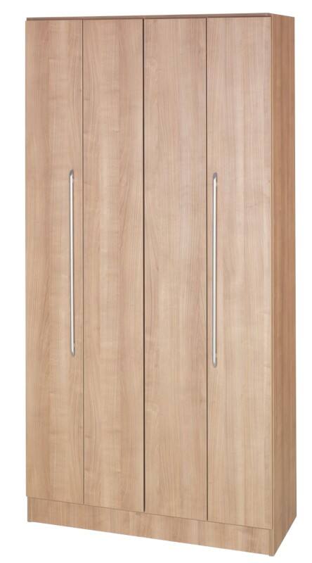 Hammerbacher Austria Garderobenschrank Kunststoff, Melaminharzbeschichtete Spanplatte, Metall 4 Fachböden 1.000 x 420 x 2.004 mm Walnuss Braun