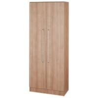 Hammerbacher Matrix Garderobenschrank Kunststoff, Melaminharzbeschichtete Spanplatte, Metall 4 Fachböden 800 x 420 x 2.004 mm Walnuss Braun