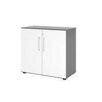 Hammerbacher Schrank V928T2/G/W/BS Grau 80 x 42 x 74,6 cm