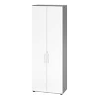 Hammerbacher Schrank Spanplatte 5 Fachböden abschließbar  Graphit, Weiß