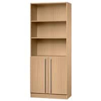 Hammerbacher Matrix Regal Aluminium, Holz, Kunststoff, Spanplatte 4 Fachböden 1.000 x 400 x 2.004 mm Buche Braun