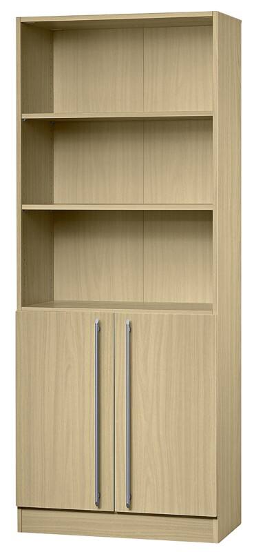 Hammerbacher Matrix Garderobenschrank Kunststoff, Melaminharzbeschichtete Spanplatte, Metall 2 Fachböden abschließbar 800 x 420 x 1.270 mm Ahorn Braun