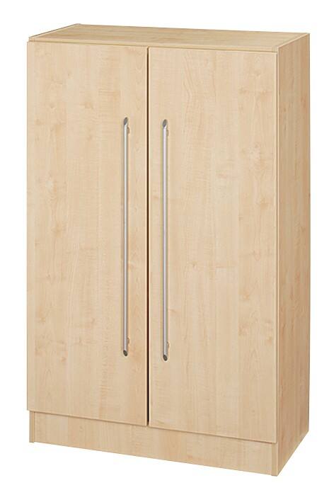 Hammerbacher Austria Garderobenschrank Kunststoff, Melaminharzbeschichtete Spanplatte, Metall 2 Fachböden 1.000 x 420 x 2.004 mm Ahorn Braun