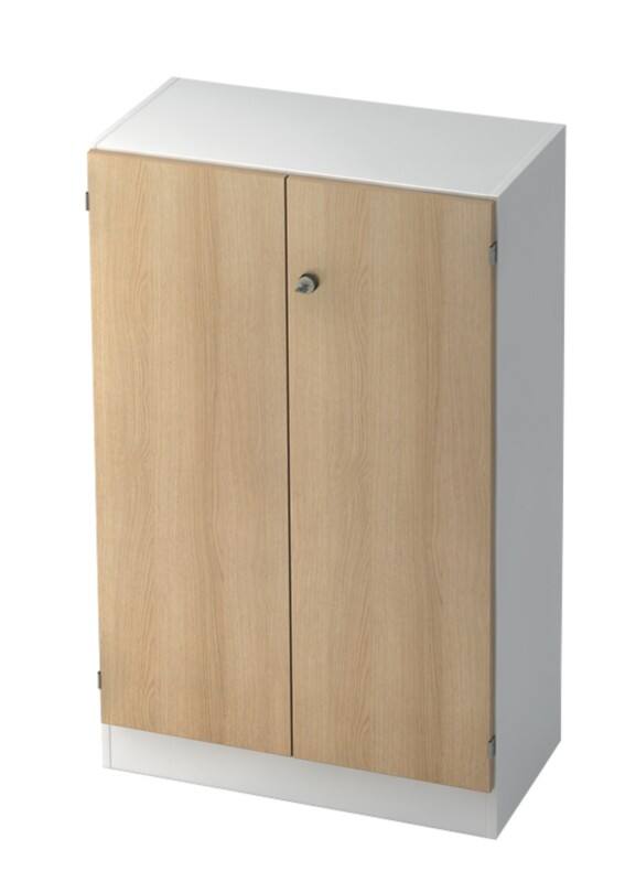 Hammerbacher Schrank MFC (Melaminbeschichtete Spanplatte) 3 Fachböden 800 x 420 x 1.270 mm Eiche Braun