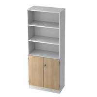 Hammerbacher Matrix Schrank Melamin 4 Fachböden abschließbar 800 x 420 x 2.004 mm Eiche Braun, Weiß