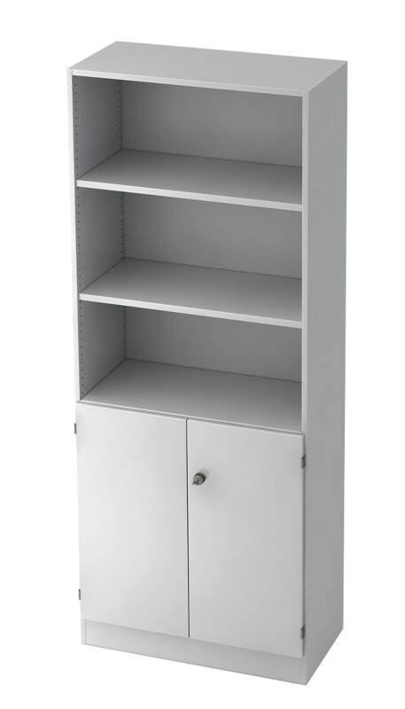 Hammerbacher Matrix Schrank Melamin 4 Fachböden abschließbar 800 x 420 x 2.004 mm Weiß