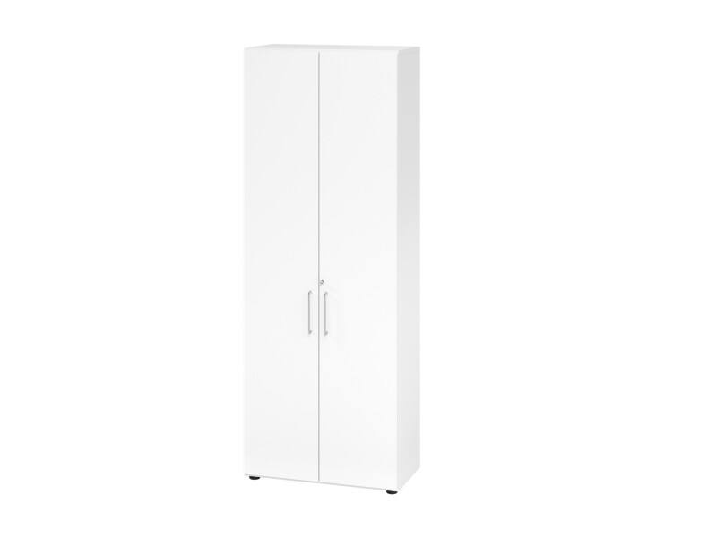 Hammerbacher Schrank Spanplatte 5 Fachböden abschließbar  Weiß