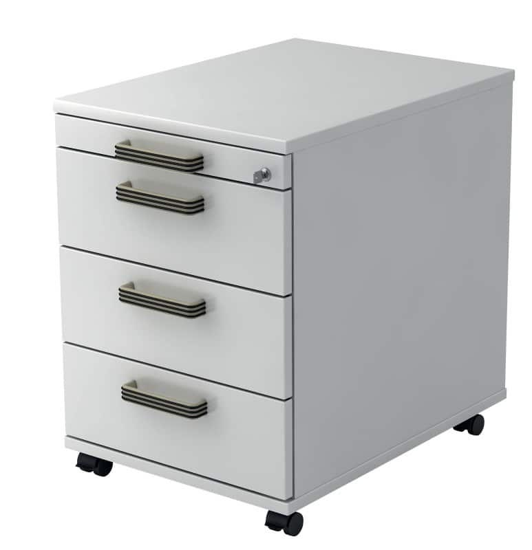 Hammerbacher Rollcontainer 4 Schübe abschließbar 428 x 580 x 590 mm