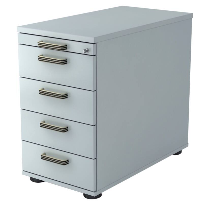 Hammerbacher Standcontainer Future 4 Schubladen Lichtgrau 42,8 x 80 x 76 cm