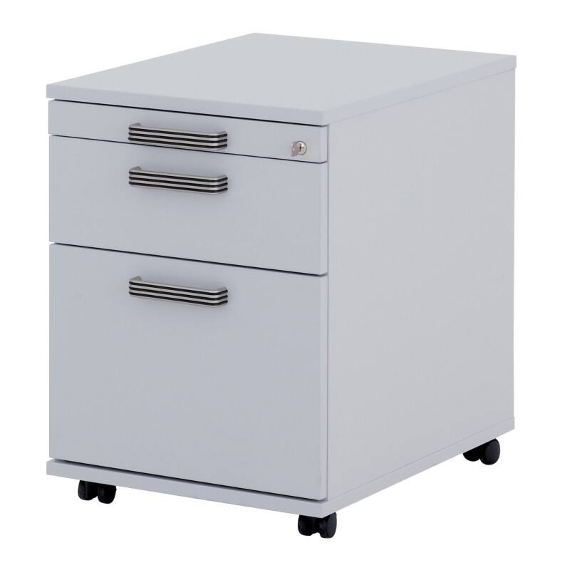 Hammerbacher Rollcontainer Future Rechteckig Lichtgrau 42,8 x 58 x 59 cm