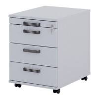 Hammerbacher Rollcontainer 4 Schübe Grau Abschließbar 428 x 580 x 590 mm  