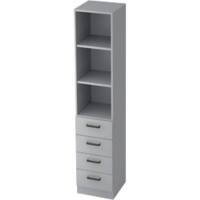Hammerbacher Future Schrank Melaminharzbeschichtete Spanplatte 2 Fachböden 400 x 420 x 2.004 mm Grau