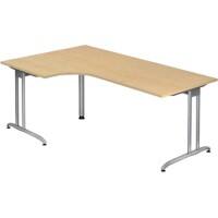 Hammerbacher VBS Eckschreibtisch Ahorn C-Fuß 2.000 (B) x 1.200 (T) x 740 (H) mm Spanplatte, Stahl