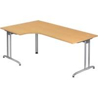 Hammerbacher VBS Eckschreibtisch Buche C-Fuß 2.000 (B) x 1.200 (T) x 740 (H) mm Spanplatte, Stahl