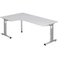 Hammerbacher VOS Höhenverstellbar Eckschreibtisch Weiß C-Fuß 2.000 (B) x 1.200 (T) x 850 (H) mm Spanplatte, Stahl
