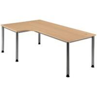 Hammerbacher VHS Höhenverstellbar Eckschreibtisch Buche 4 Metallfüße 2.000 (B) x 1.200 (T) x 810 (H) mm Spanplatte, Stahl