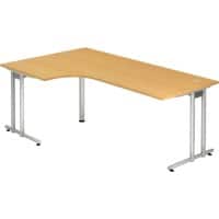 Hammerbacher VNS Eckschreibtisch Buche C-Fuß 2.000 (B) x 1.200 (T) x 740 (H) mm Spanplatte, Stahl