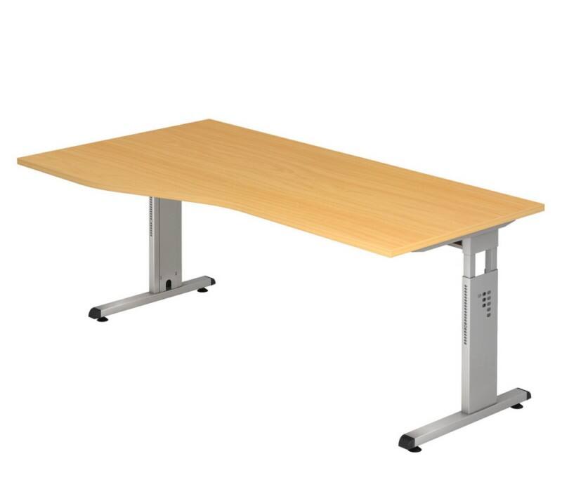 Hammerbacher VOS Höhenverstellbar Schreibtisch Buche C-Fuß 1.800 (B) x 1.000 (T) x 850 (H) mm Spanplatte, Stahl