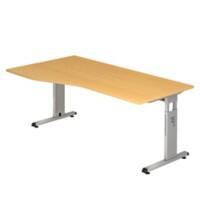 Hammerbacher VOS Höhenverstellbar Schreibtisch Buche C-Fuß 1.800 (B) x 1.000 (T) x 850 (H) mm Spanplatte, Stahl