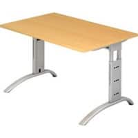 Hammerbacher VFS Höhenverstellbar Schreibtisch Buche C-Fuß 1.200 (B) x 800 (T) x 850 (H) mm Spanplatte, Stahl