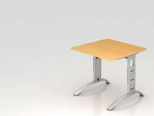 Hammerbacher VFS Höhenverstellbar Schreibtisch Buche C-Fuß 800 (B) x 800 (T) x 850 (H) mm Spanplatte, Stahl