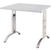 Hammerbacher VFS Höhenverstellbar Schreibtisch Grau Buche C-Fuß 800 (B) x 800 (T) x 850 (H) mm Spanplatte, Stahl