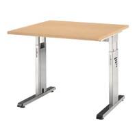 Hammerbacher VOS Höhenverstellbar Schreibtisch Buche C-Fuß 800 (B) x 800 (T) x 850 (H) mm Spanplatte, Stahl