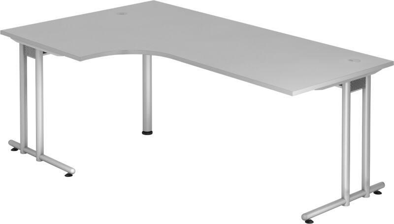 Hammerbacher VNS Eckschreibtisch Grau C-Fuß 2.000 (B) x 1.200 (T) x 740 (H) mm Spanplatte, Stahl