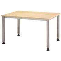 Hammerbacher VHS Höhenverstellbar Schreibtisch Ahorn 4 Metallfüße 1.200 (B) x 800 (T) x 810 (H) mm Spanplatte, Stahl