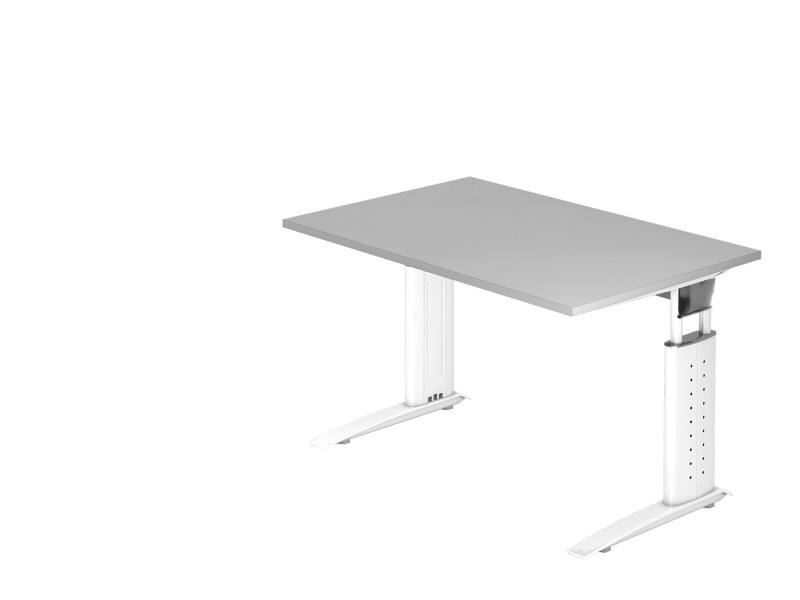 Hammerbacher VUS Höhenverstellbar Schreibtisch Grau C-Fuß 1.200 (B) x 800 (T) x 860 (H) mm Spanplatte, Stahl