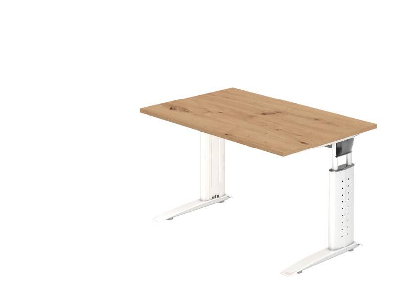 Hammerbacher VUS Höhenverstellbar Schreibtisch Eiche C-Fuß 1.200 (B) x 800 (T) x 860 (H) mm Spanplatte, Stahl