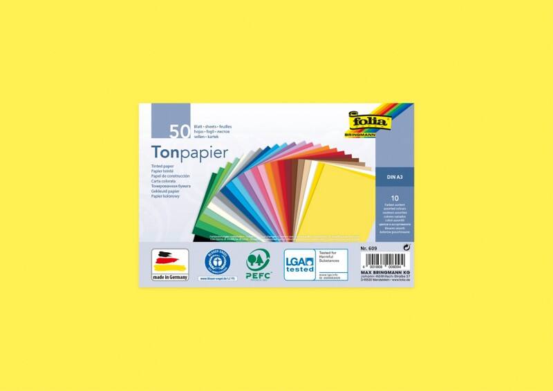 Folia A3 Bastelpapier Färbig sortiert 130 g/m² 50 Blatt