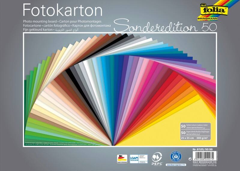 Folia Farbiges Papier Färbig Sortiert 300 g/m² 50 Blatt