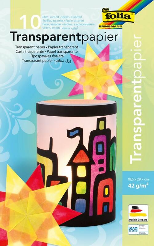 Folia Bastelpapier Färbig Sortiert Transparentpapier 42 g/m² 810 10 Stück à 10 Blatt