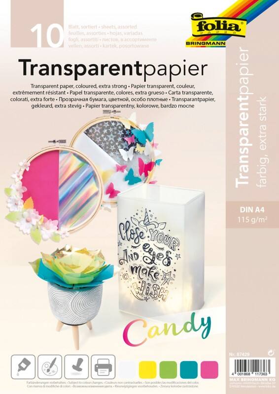 Folia Bastelpapier Färbig Sortiert Transparentpapier A4 115 g/m² 87429 5 Stück à 10 Blatt