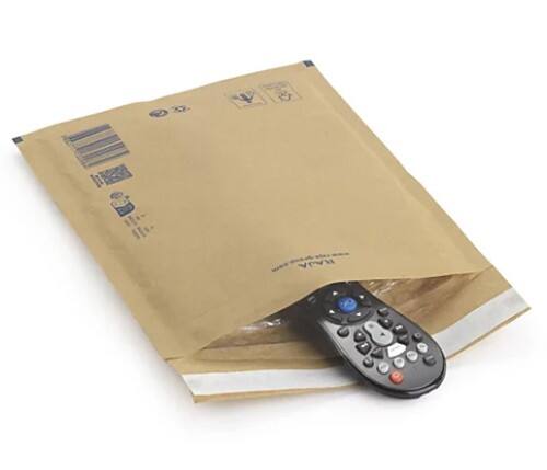 RAJA Luftpolster-Luftpolster-Versandtaschen Braun Ohne Fenster 220 (B) x 260 (H) mm Verschlusslasche 75 g/m² Recycelt 95% 100 Stück