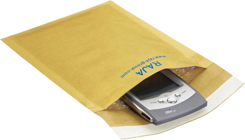 RAJA Luftpolster-Luftpolster-Versandtaschen Braun Ohne Fenster 220 (B) x 330 (H) mm Verschlusslasche 75 g/m² Recycelt 95% 100 Stück