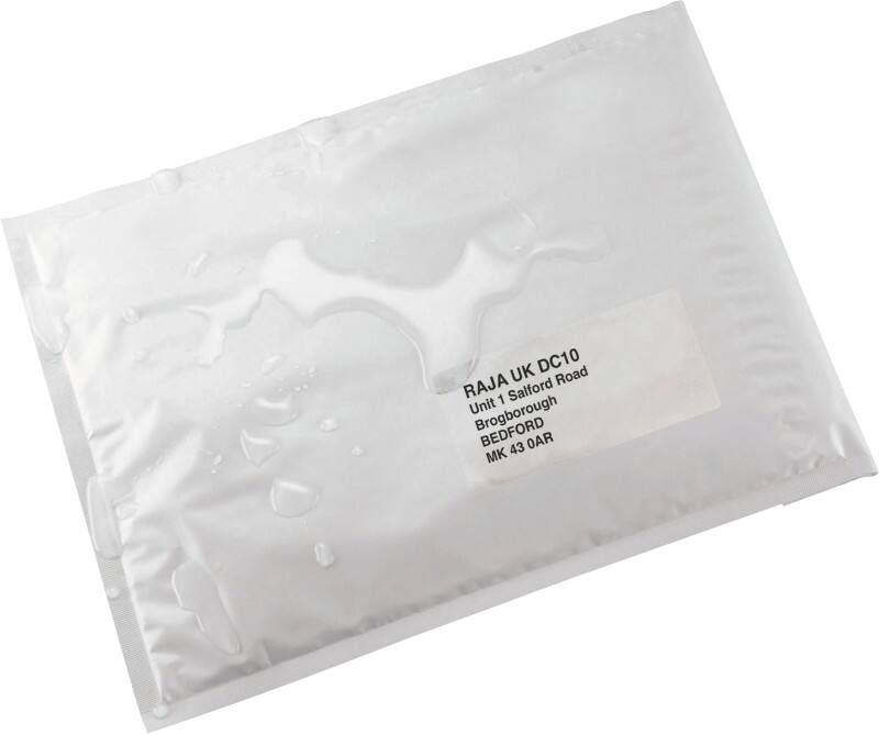 RAJA Luftpolster-Versandtaschen PE (Polyethylen) Folie Weiß Ohne Fenster 205 mm (H) Selbstklebend 75 g/m²  100 Stück 