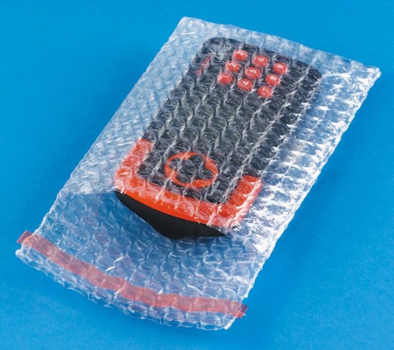 RAJA Luftpolster-Luftpolster-Versandtaschen LDPE (Polyethylen niedriger Dichte) Transparent 100 mm (H) Abziehstreifen 80 Mikron 600 Stück