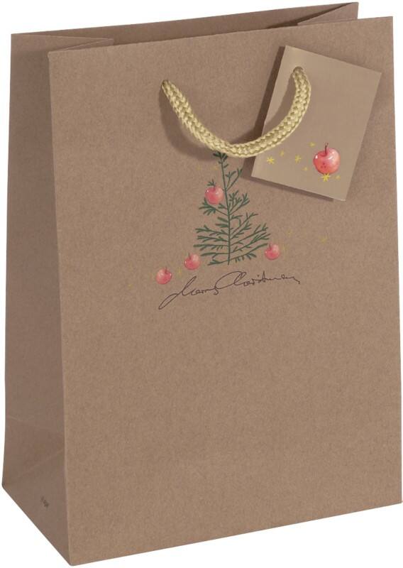 Sigel Weihnachten Geschenktüte Braun 17 x 9 x 23 cm 5 Stück